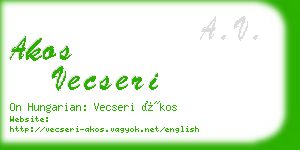 akos vecseri business card